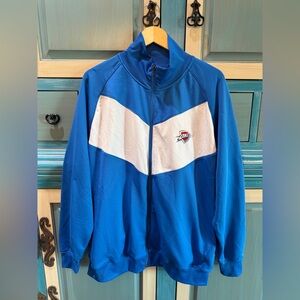 NBA Blue and White Bomber Style Track Jacket